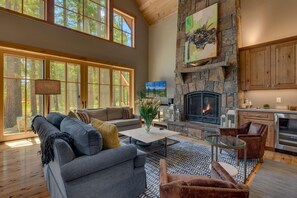 TV, fireplace, offices