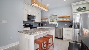 Oven, stovetop, dishwasher, coffee/tea maker