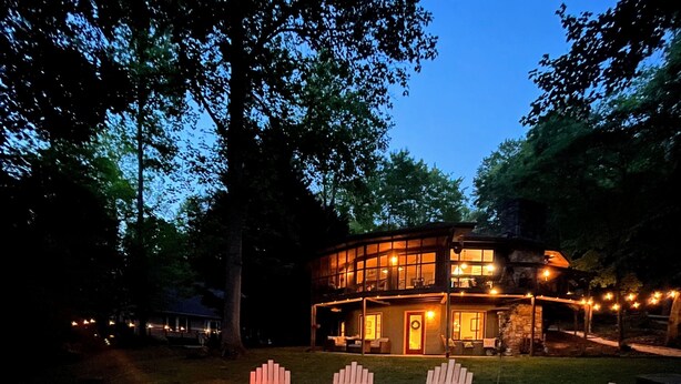 Property grounds - Lakefront Home at Rumbling Bald | 4BR, Game Room, Fire Pit (Lake Lure)