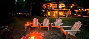 Lakefront Home at Rumbling Bald | 4BR, Game Room, Fire Pit