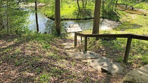 Property grounds - Lakefront Home at Rumbling Bald | 4BR, Game Room, Fire Pit (Lake Lure)