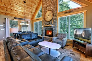 Fireplace, table football