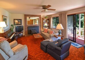 TV, fireplace, DVD player