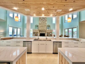 Fridge, microwave, oven, stovetop - Halekai III by GSVR | Amazing Newly Renovated Beachfront w Private Pool + Hot Tub! (Gulf Shores)