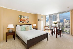 Iron/ironing board, free WiFi, bed sheets - Stylish Waikiki Condo! Kitchen, City/Mountain Views, Close to Everything! (Honolulu)