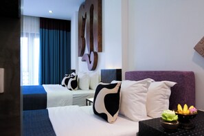Premier Twin Room, City View | Premium bedding, down comforters, memory foam beds, minibar - Golden Temple Villa (Siem Reap)