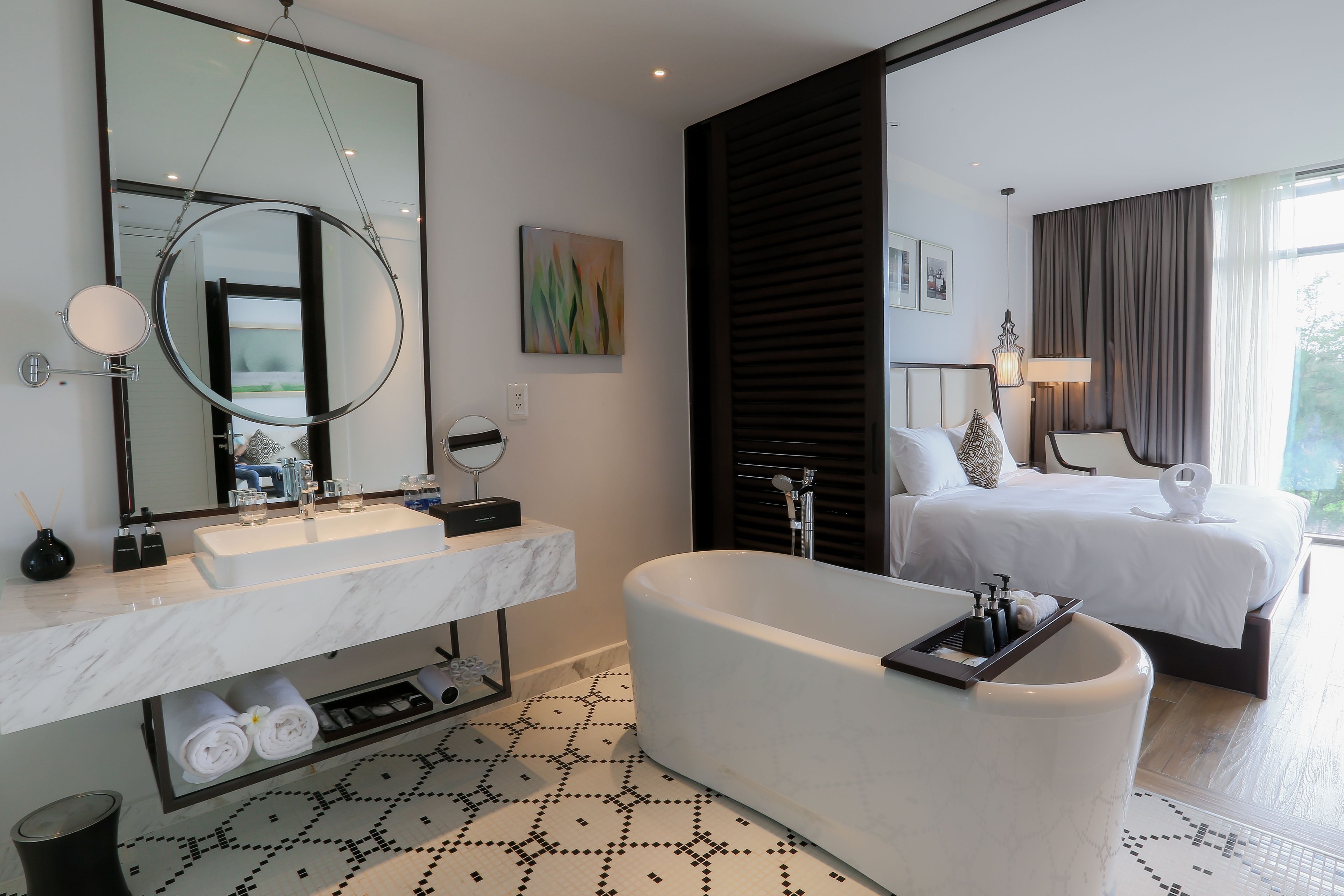 free toiletries, hair dryer, bathrobes, slippers