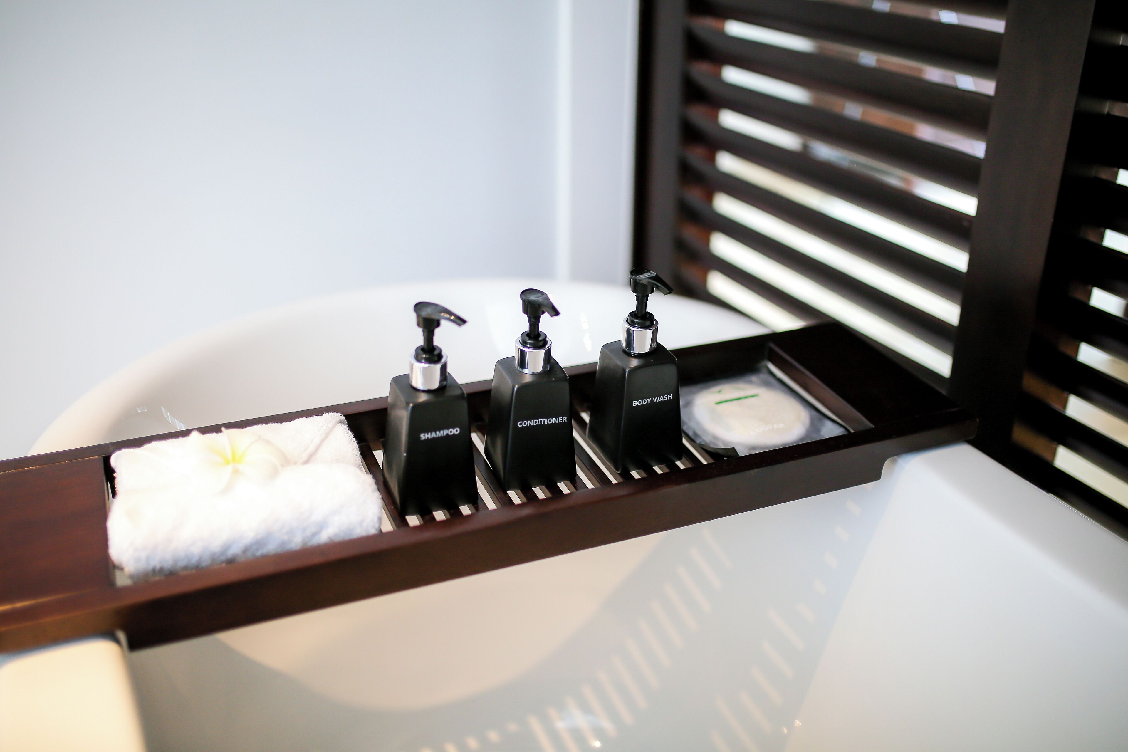 free toiletries, hair dryer, bathrobes, slippers