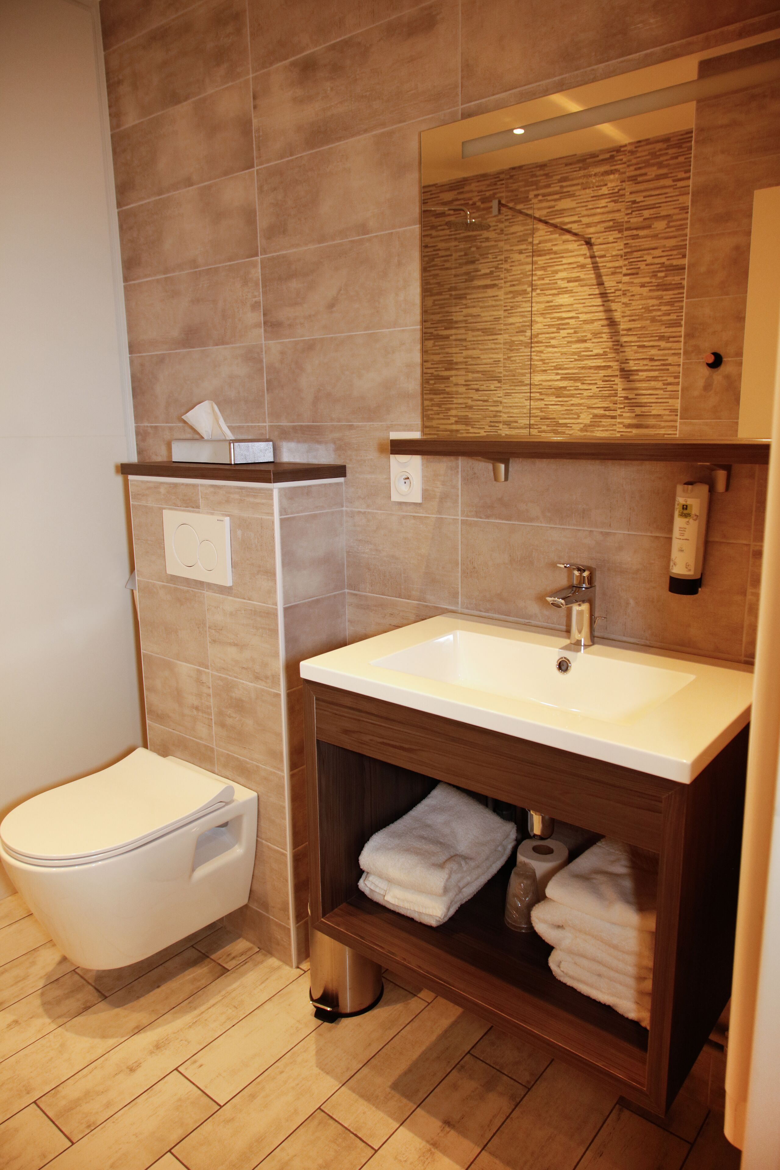 free toiletries, hair dryer, towels