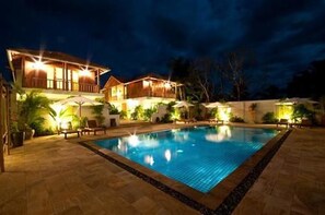 Outdoor pool, open 7 AM to 9 PM, pool umbrellas, pool loungers - Bambu Hotel (Battambang)