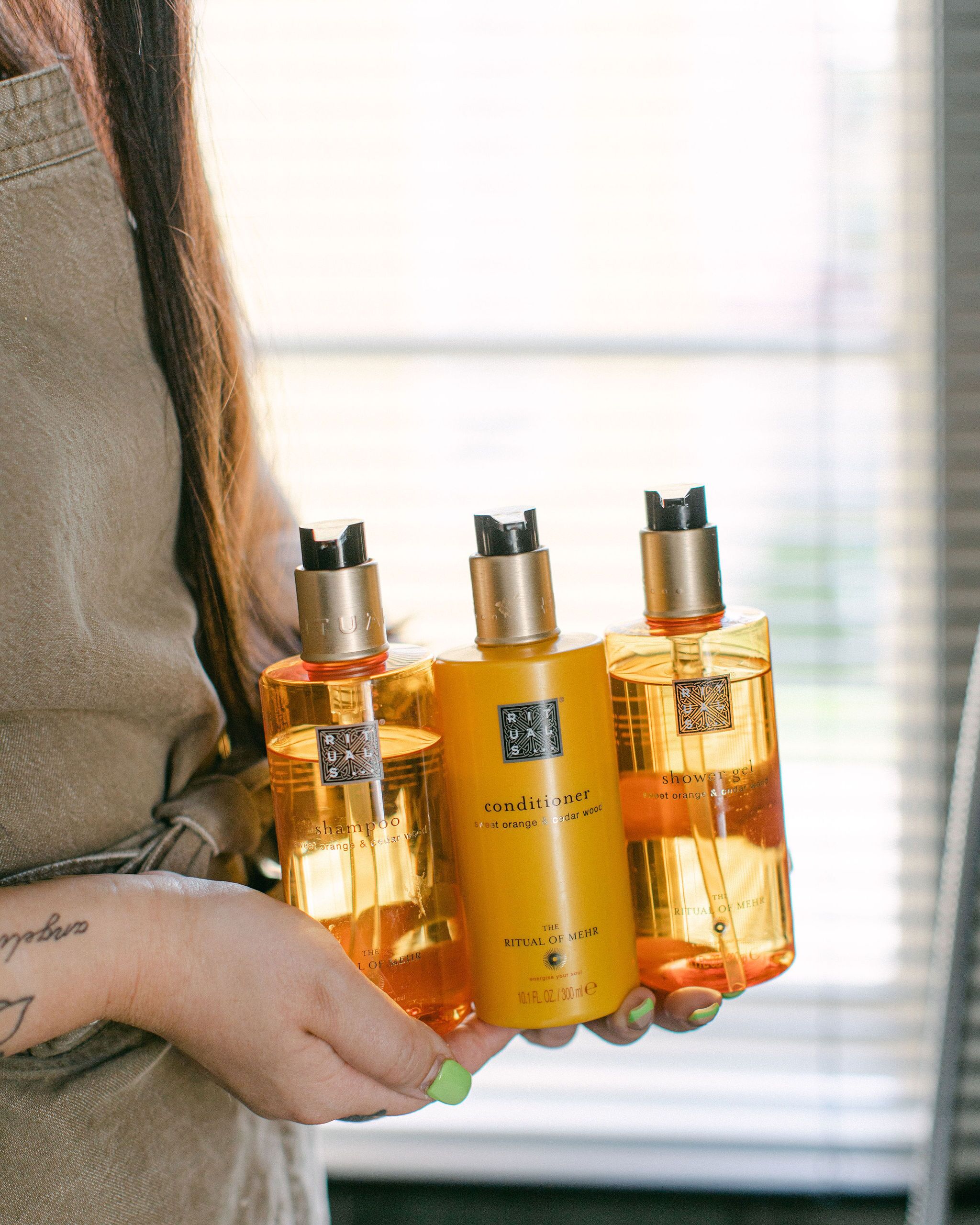 designer toiletries, hair dryer, bathrobes, slippers