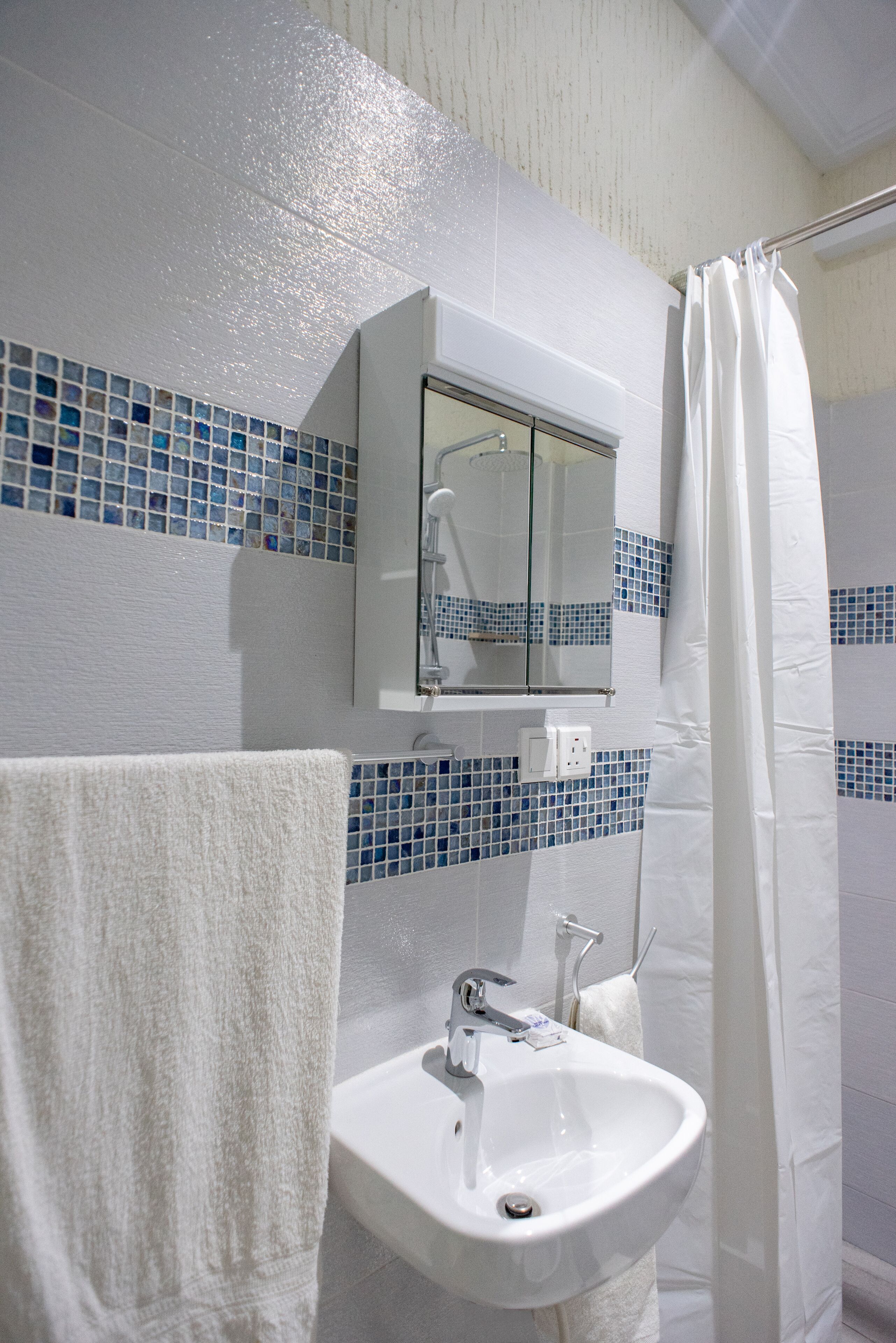economy double room | bathroom | shower, hydromassage showerhead, free toiletries, hair dryer