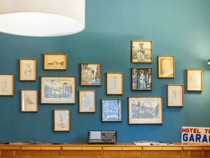 Hotel Travel Garage features a unique blend of artwork and vintage decor.