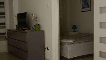 Apartment (Bursztynowy) | Schallisolierte Zimmer, Bügeleisen/Bügelbrett, kostenlose Babybetten