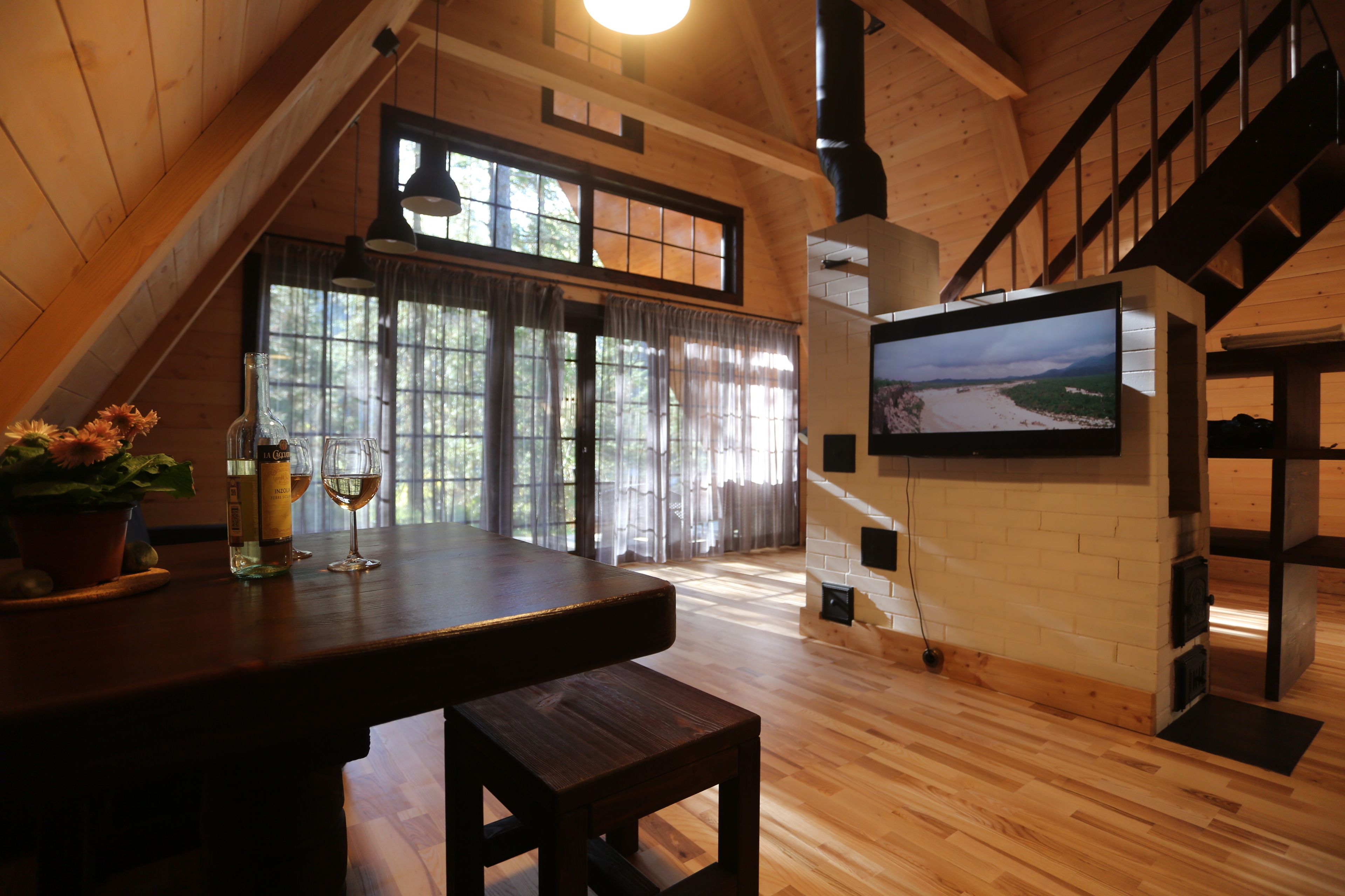 Chalet, véranda, en front de plage | Restauration dans la chambre
