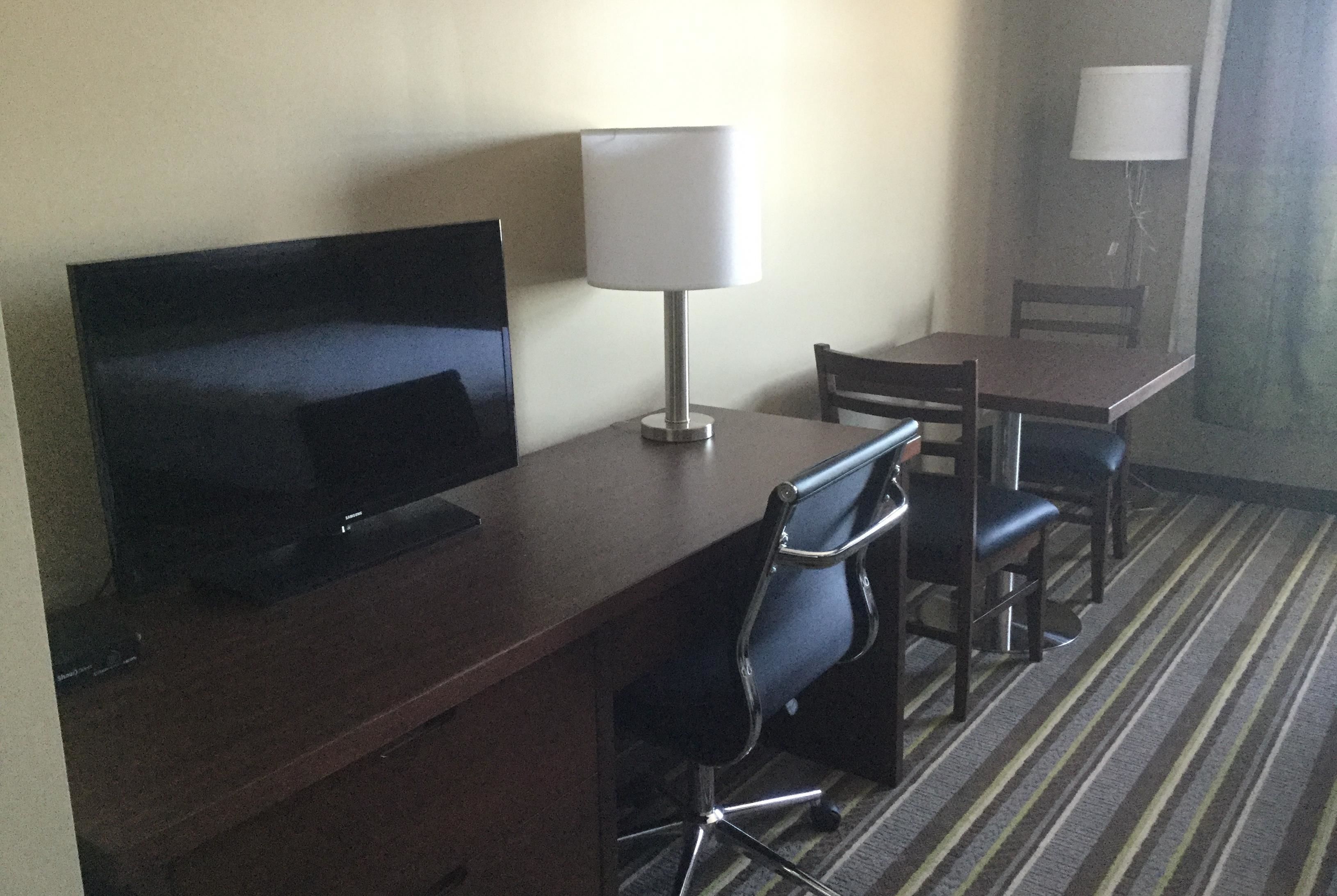 desk, blackout curtains, free wifi, bed sheets