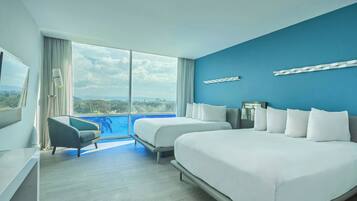 Standard Room, 2 Double Beds, Golf View | In-room safe, desk, blackout curtains, iron/ironing board