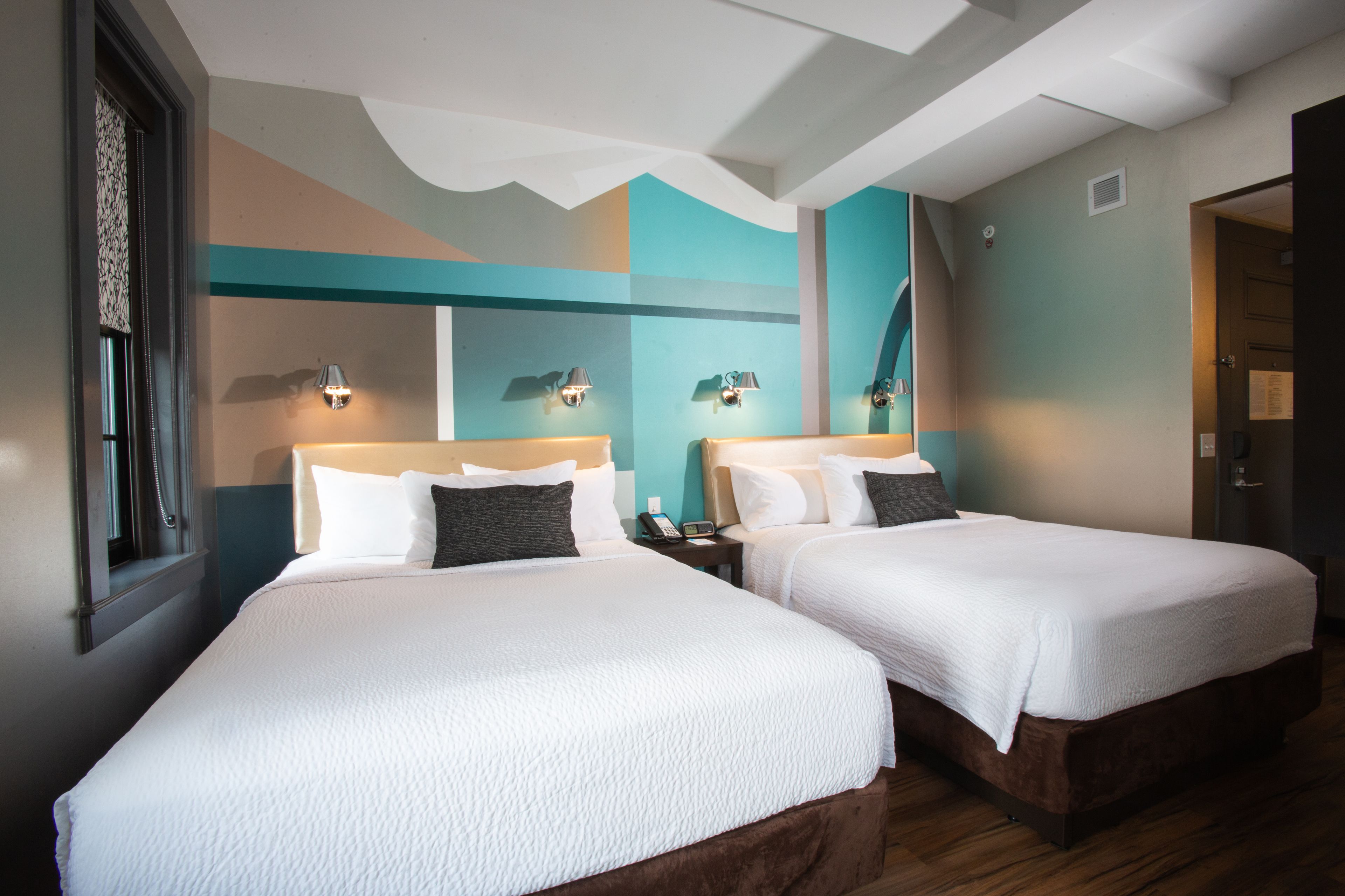 room, 2 queen beds | desk, laptop workspace, soundproofing, iron/ironing board