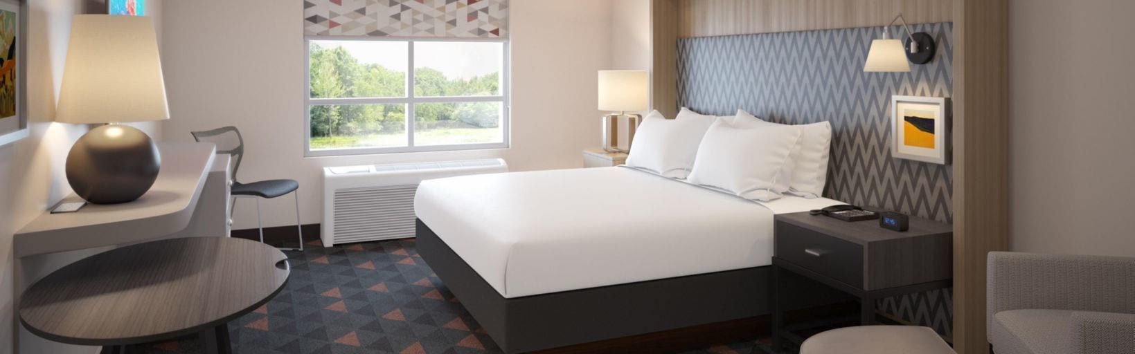 1 bedroom, desk, blackout curtains, iron/ironing board