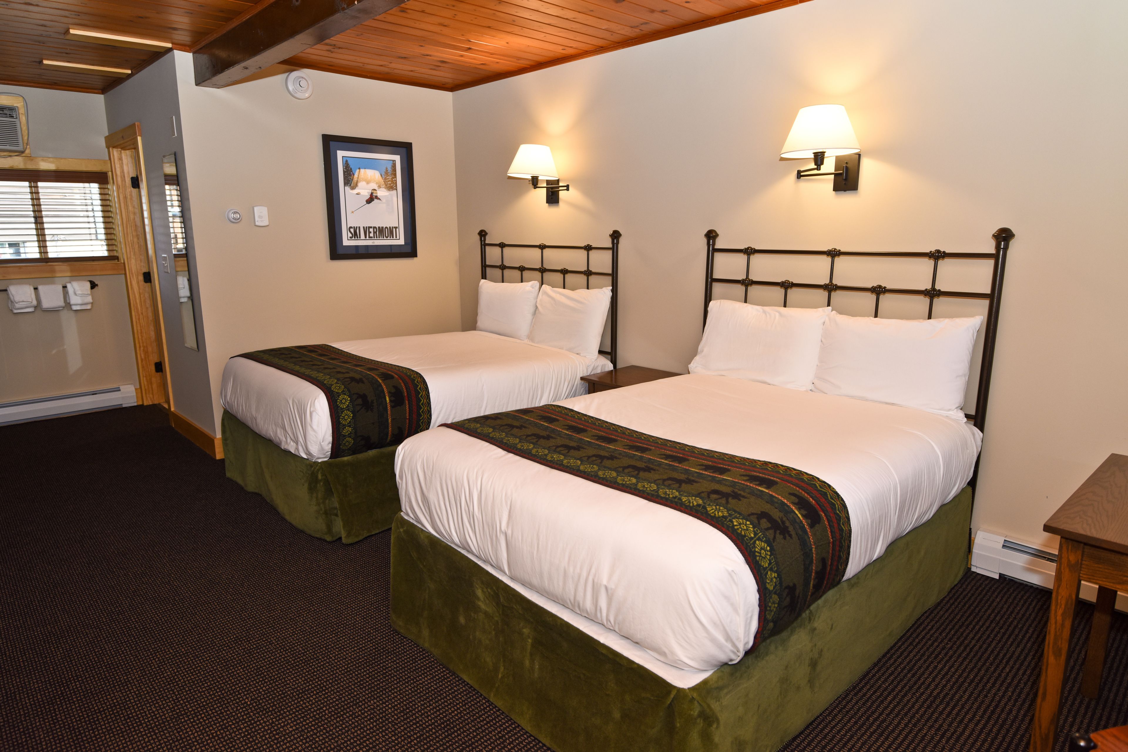 deluxe room, 2 double beds, mountain view (not pet friendly) | down duvets, laptop workspace, iron/ironing board, free wifi