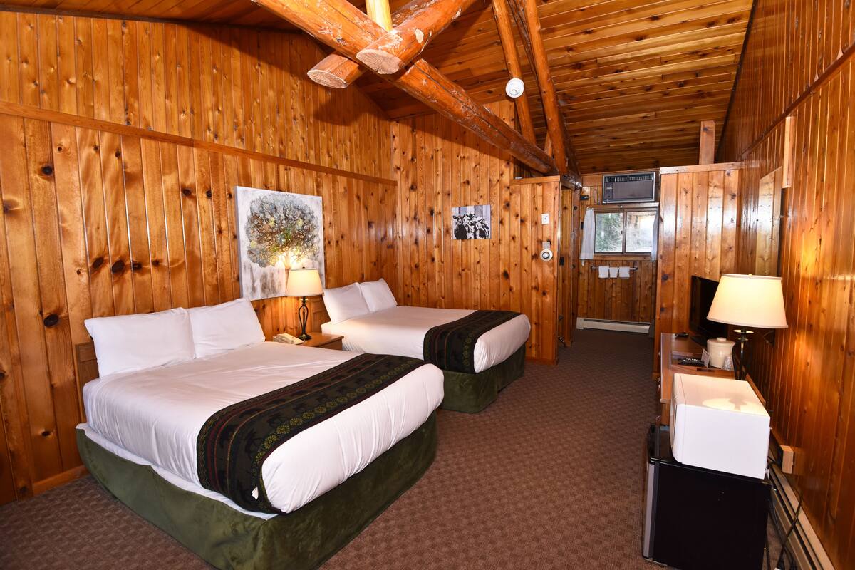 classic room, 2 double beds, mountain view (pet friendly) | down duvets, laptop workspace, iron/ironing board, free wifi