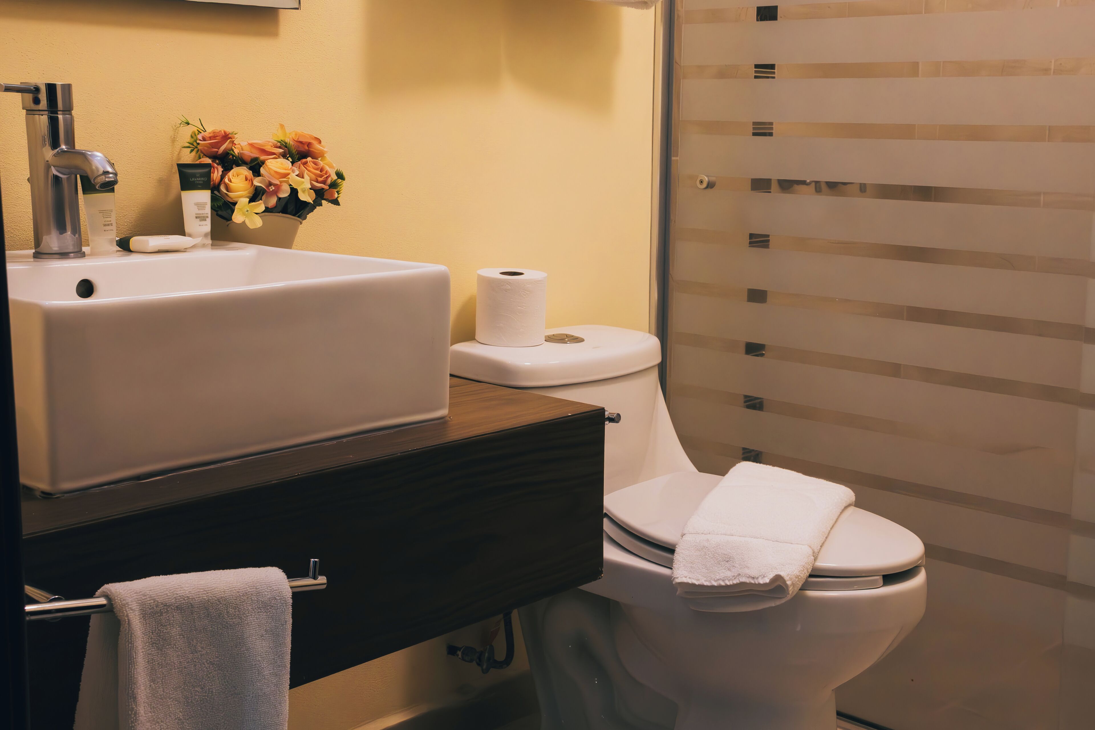 luxury suite, 1 king bed | bathroom | shower, free toiletries, hair dryer, bathrobes