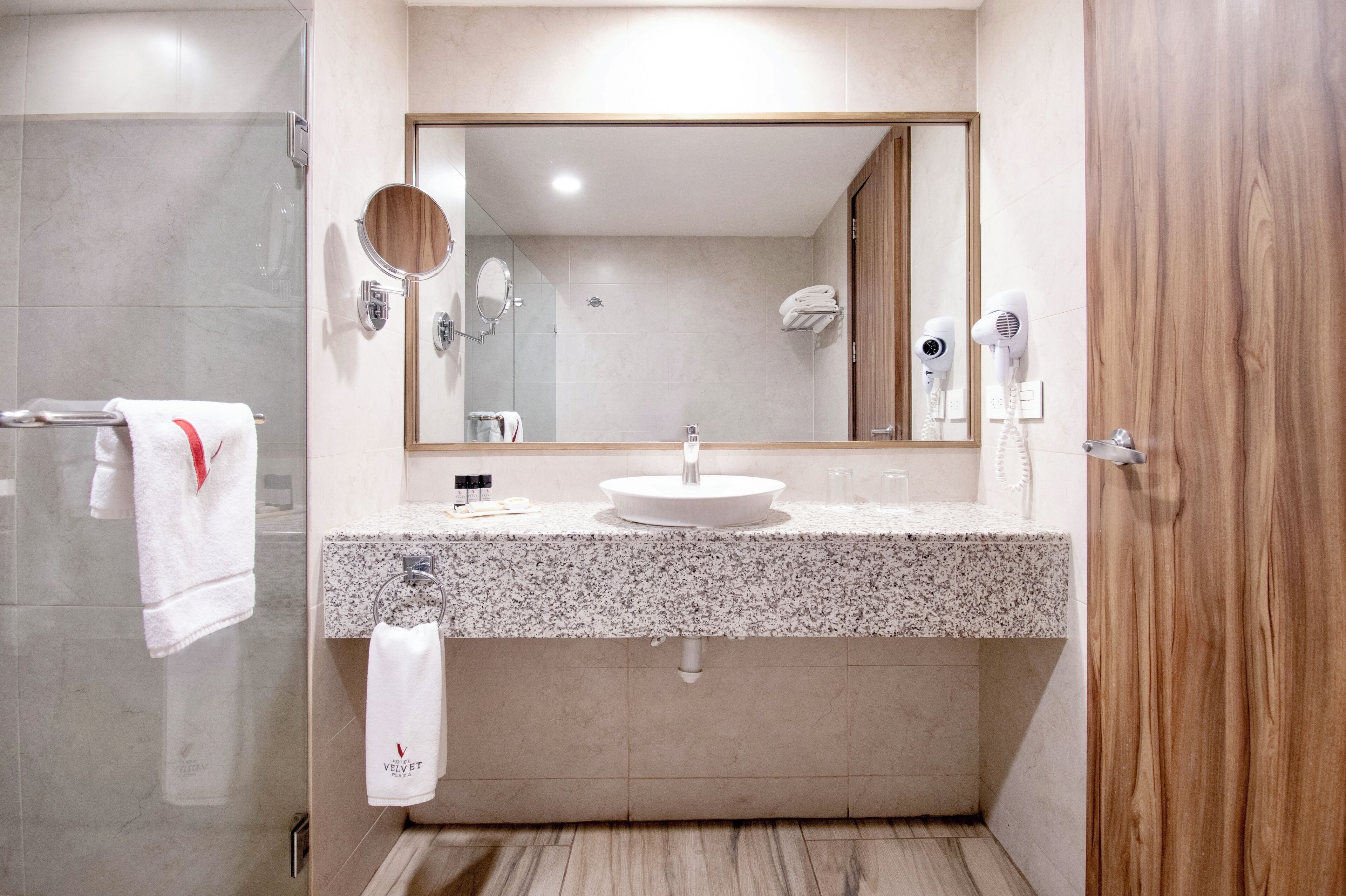 double room, 2 queen beds | bathroom | shower, free toiletries, hair dryer, towels