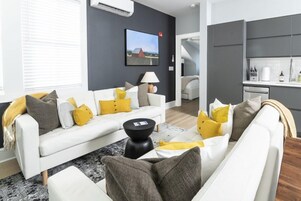 Deluxe Apartment | Living area | 43-inch Smart TV with digital channels, TV