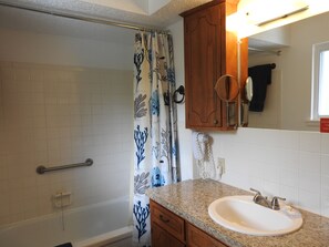 Suite, 2 Bedrooms, 1 Bathroom, Refrigerator & Microwave, Ground Level | Bathroom - The Trails Inn (Eureka Springs)
