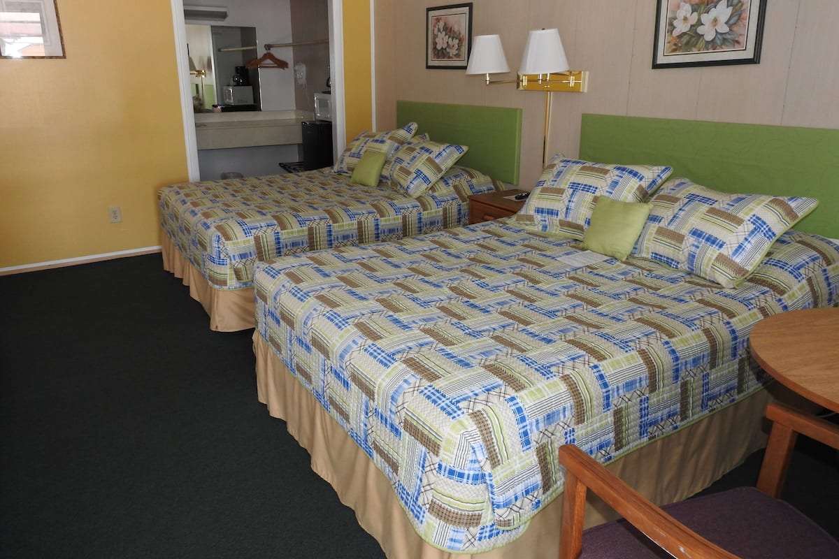 Basic Room, 2 Queen Beds, Refrigerator (Upstairs or Ground Level) | Individually decorated, blackout drapes, iron/ironing board, free WiFi