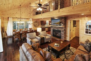 Fireplace, table football