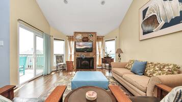 Smart TV, DVD player, books, video library