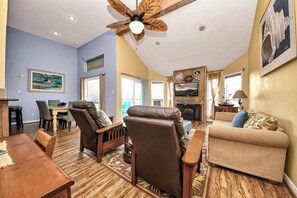 Älytelevisio, DVD-soitin, kirjoja, videokirjasto