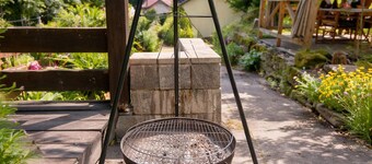 Feriehus med 12 senger i et rolig skogsområde