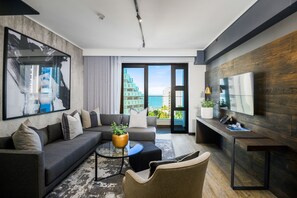 Deluxe-Apartment, 2 Schlafzimmer, Balkon | Wohnbereich