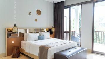 Vila Keluarga, kolam renang pribadi | 1 kamar tidur, meja kerja, tirai kedap cahaya, dan setrika/meja setrika