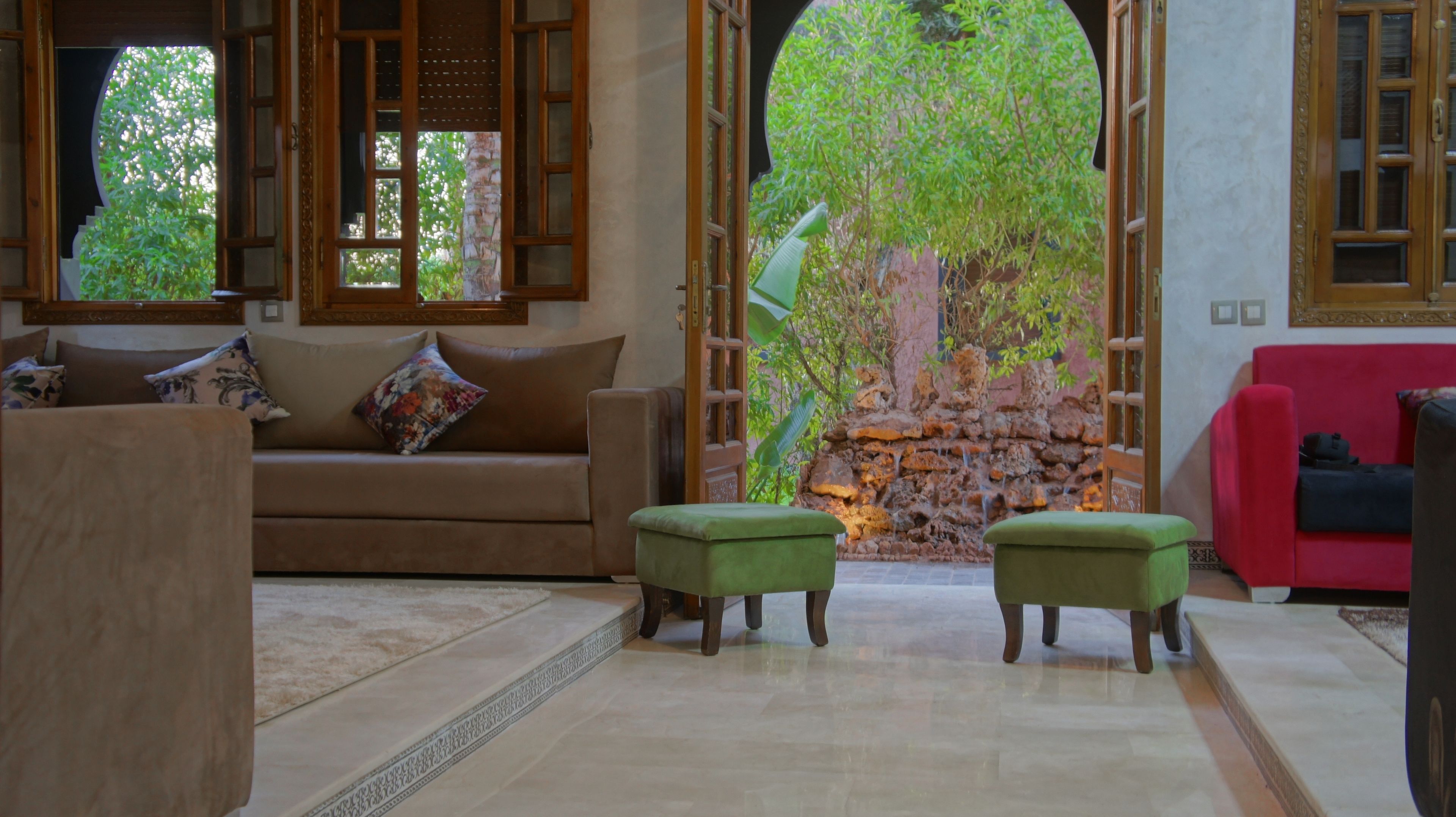 Villa | Living room | 32-inch flat-screen TV with satellite channels, TV, DVD player