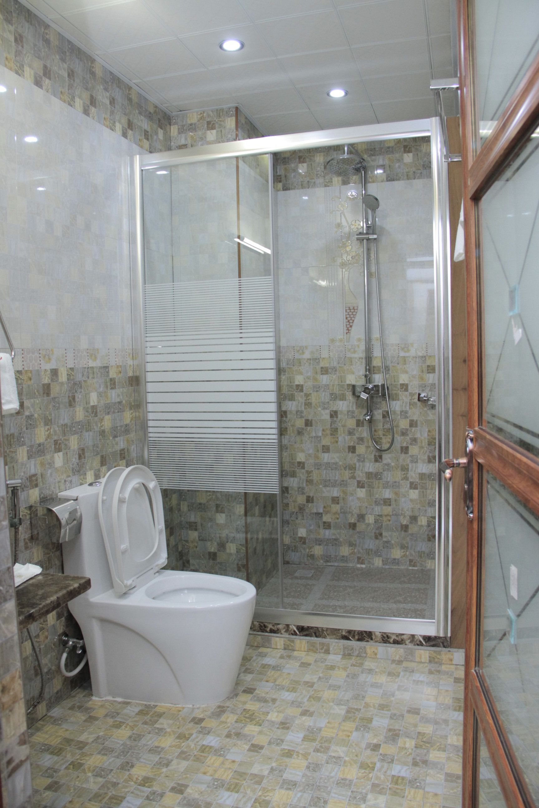 free toiletries, bathrobes, slippers, towels