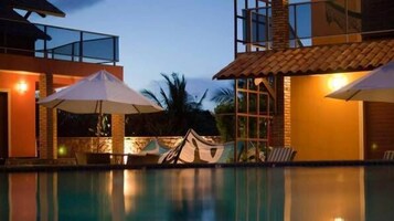 Outdoor pool, open 8:30 AM to 8:30 PM, sun loungers