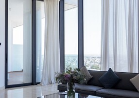 Luxury Apartment, 2 Bedrooms, 2 Bathrooms, City View | Living area | 65-inch Smart TV with satellite channels, TV, heated floors