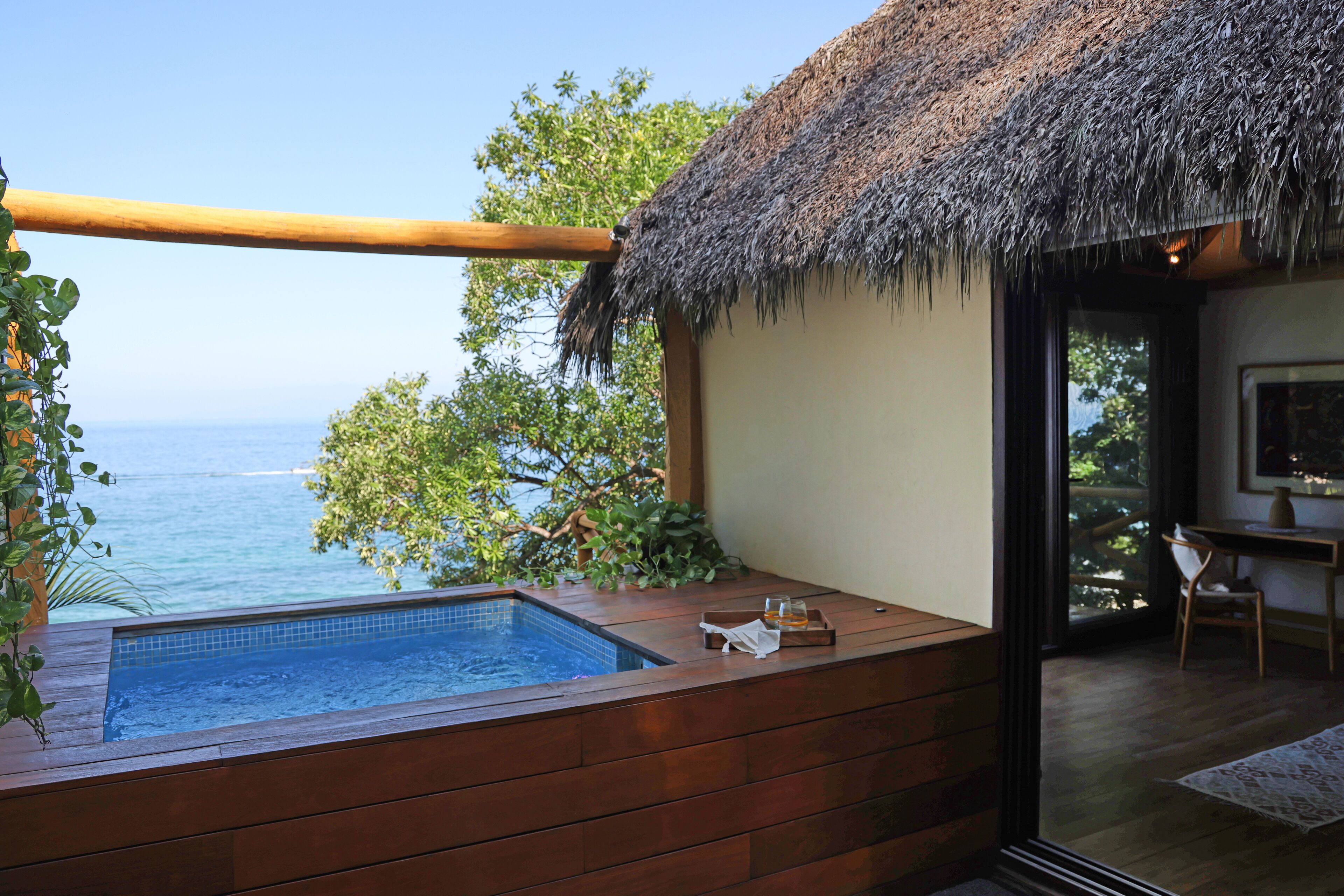 奢华套房, 1 张特大床, 私人游泳池, 海洋景观 | 露台