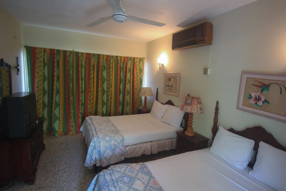 Basic Double Room Single Use, Multiple Beds, Partial Ocean View | Desk, free WiFi, bed sheets