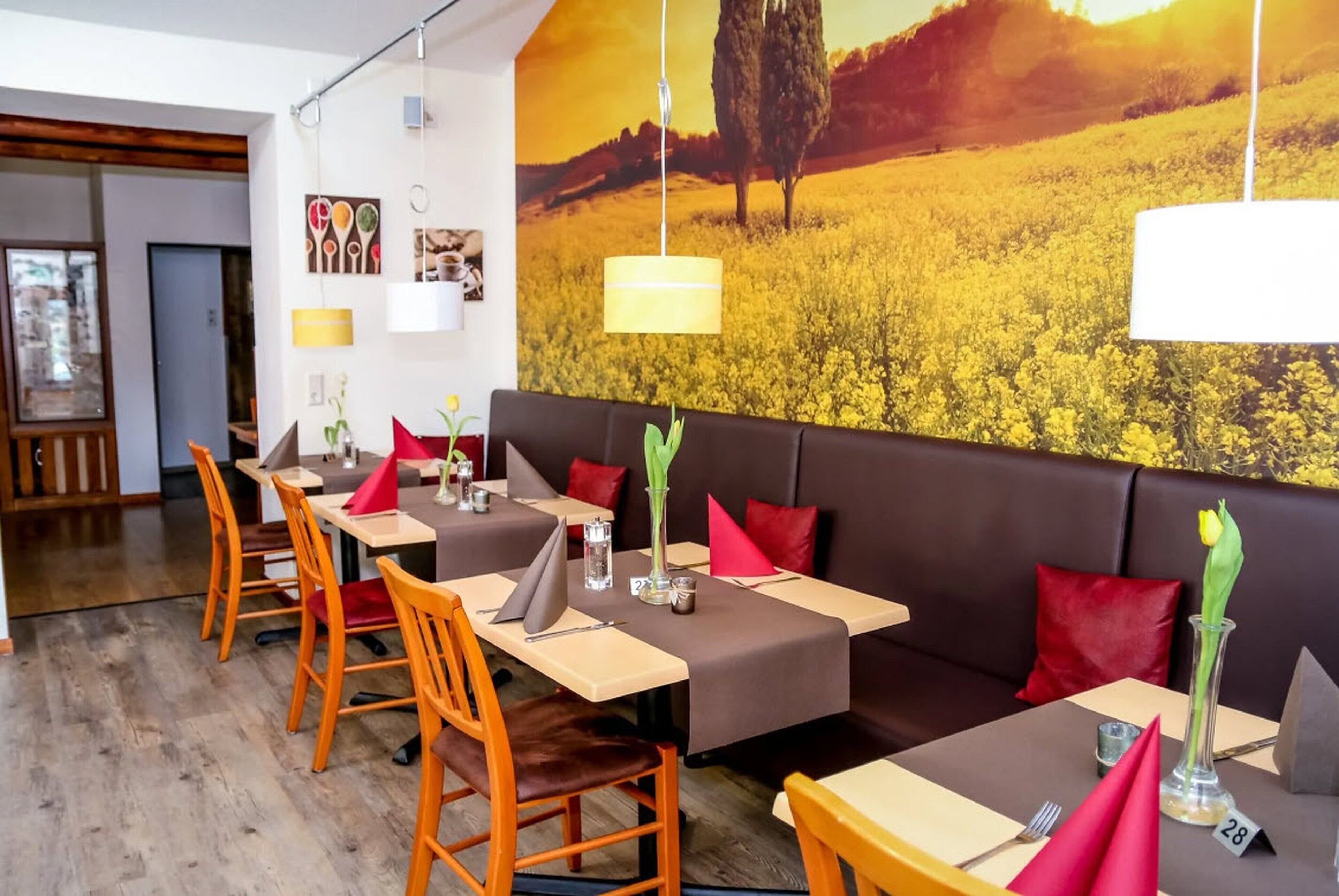 breakfast and dinner served, international cuisine