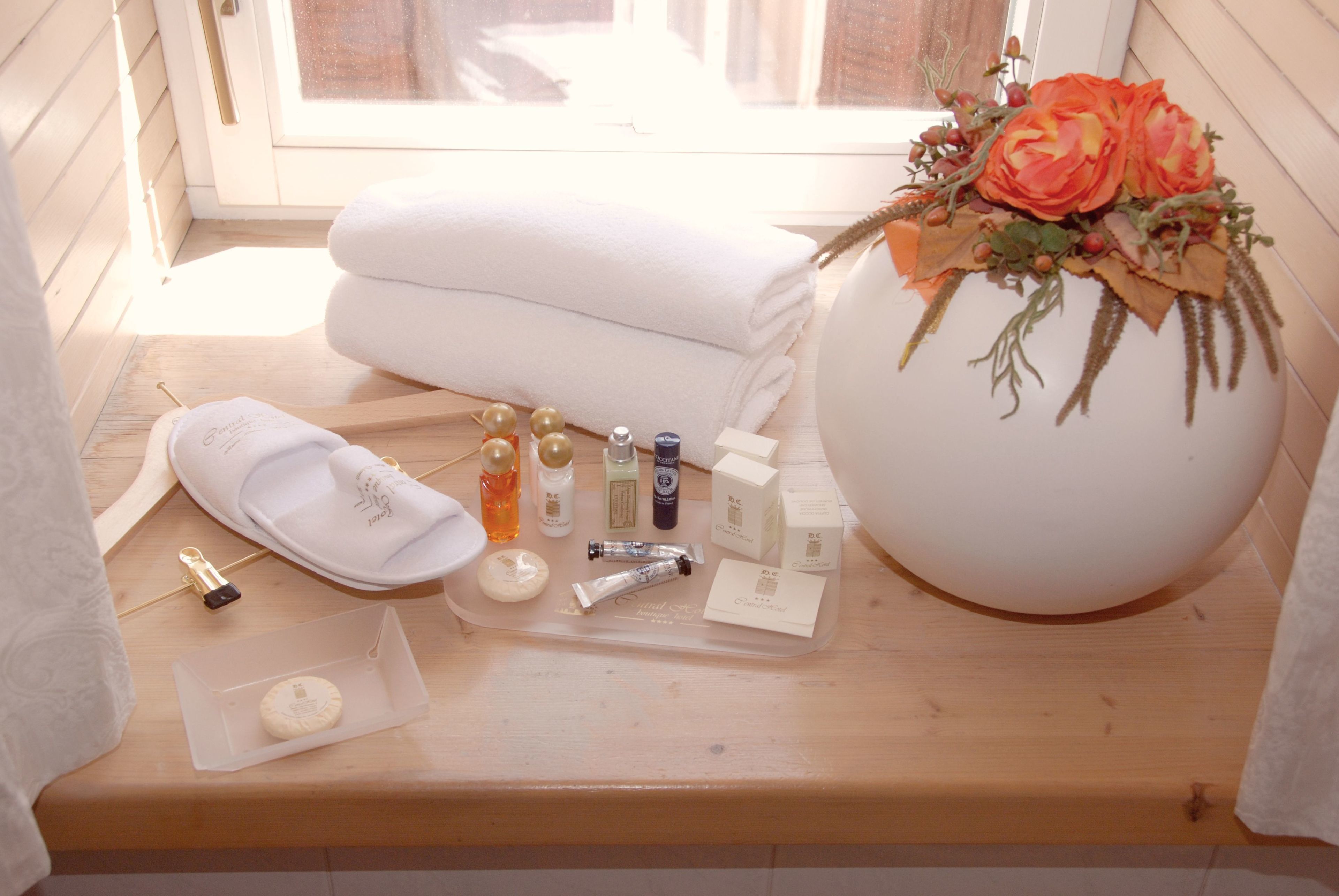 shower, rainfall showerhead, designer toiletries, hair dryer