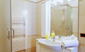 Apartment, 2 Bedrooms (Location: Via Fiume 1) | Bathroom | Shower, hair dryer, bidet, towels