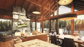 Cabin, 2 Bedrooms | Living area | Flat-screen TV