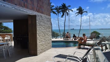 Outdoor pool, pool loungers