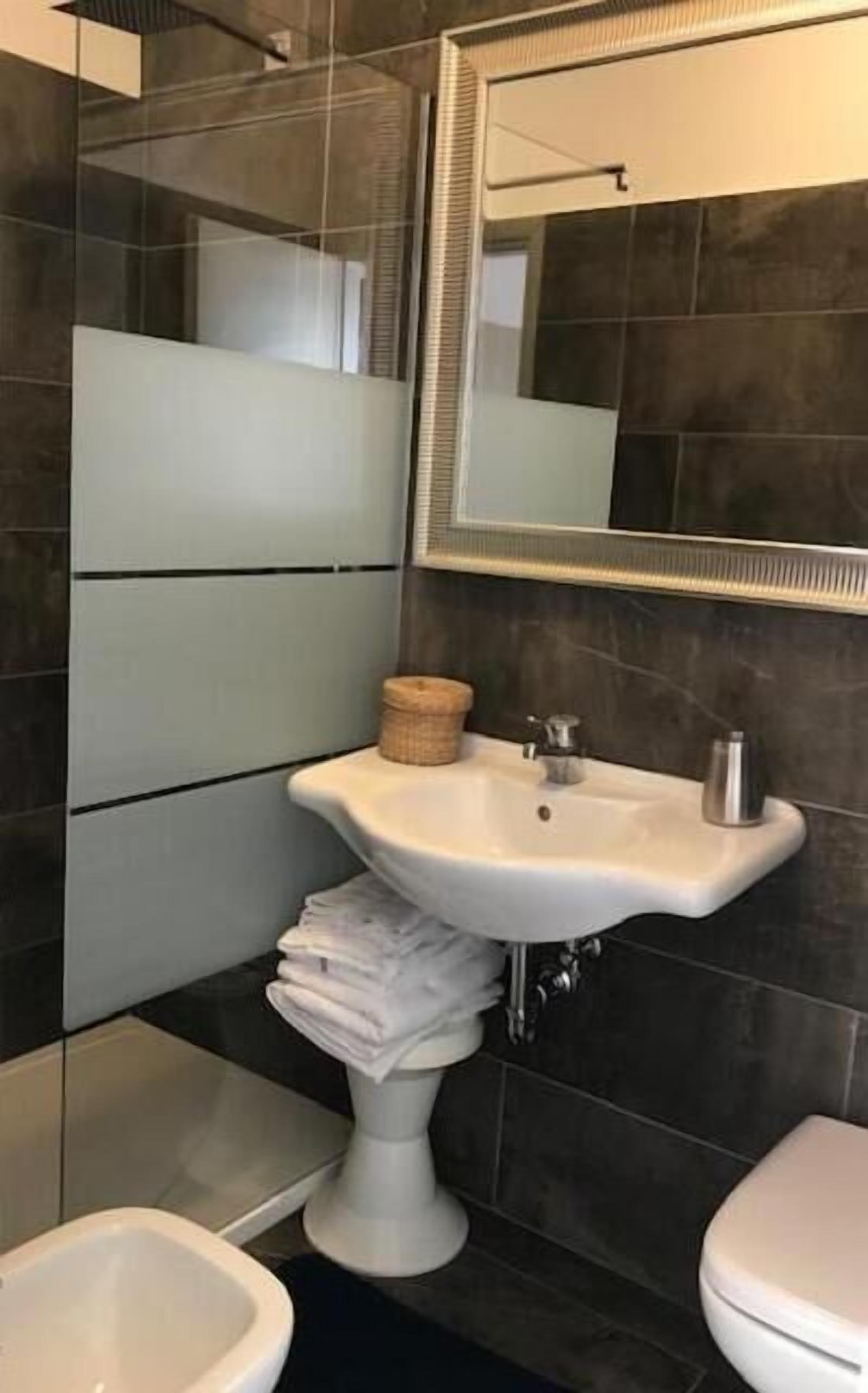 shower, free toiletries, hair dryer, bidet