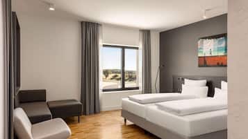 Executive-Zimmer, 2 Einzelbetten | Hochwertige Bettwaren, Betten mit Memory-Foam-Matratzen, Zimmersafe