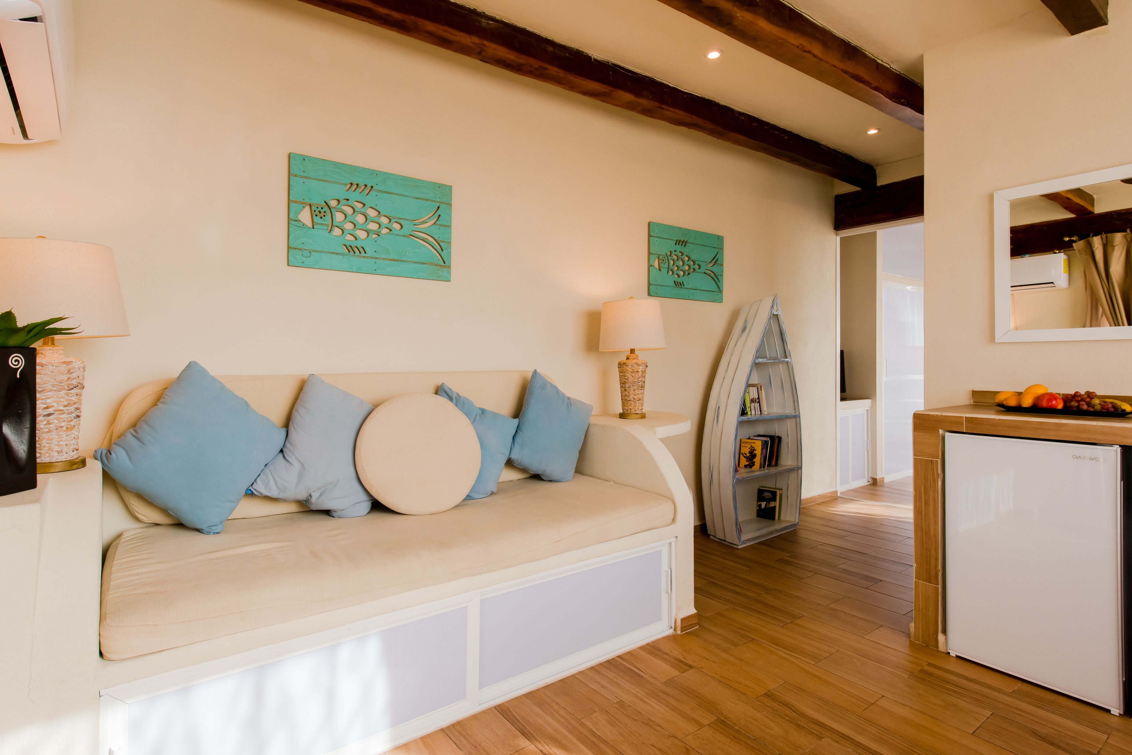 Penthouse, 1 King Bed with Sofa bed | Living area | Flat-screen TV